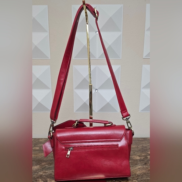 Walsa Red Bow Crossbody Satchel Bag Floral Cutout Top Handle Purse - Picture 2 of 12